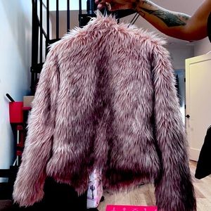 Women's Faux Fur Jacket - Pink